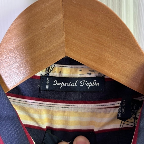 Gant Shirt Mens Large Blue Striped Button Down Sailor Imperial Poplin Salty Dog - Picture 4 of 13